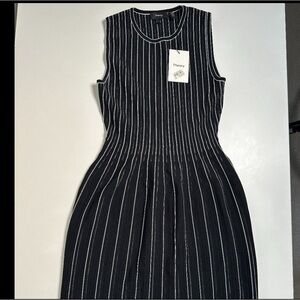 NWT Theory Black & White Stripe Shell Mini Dress Sz S